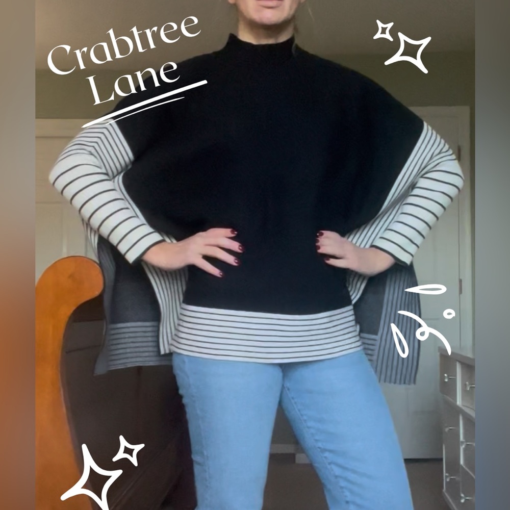 Crosstree Lane one size lightweight ponchco-style sweater with sleeves.